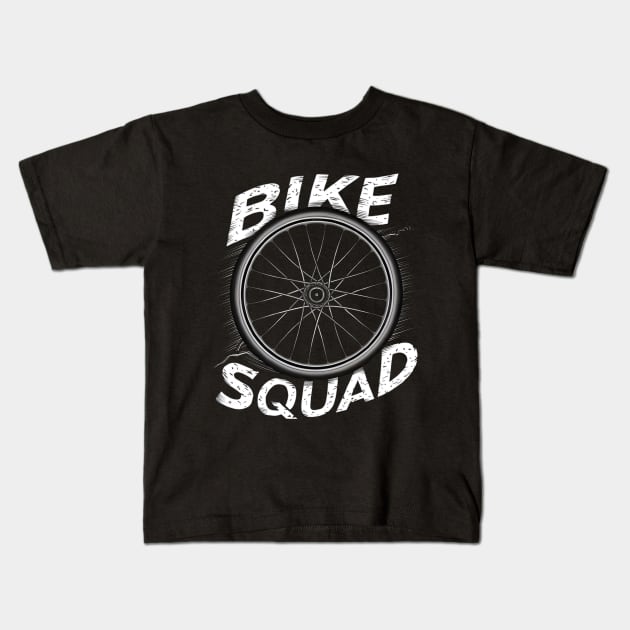 bike squad Kids T-Shirt by CreationArt8